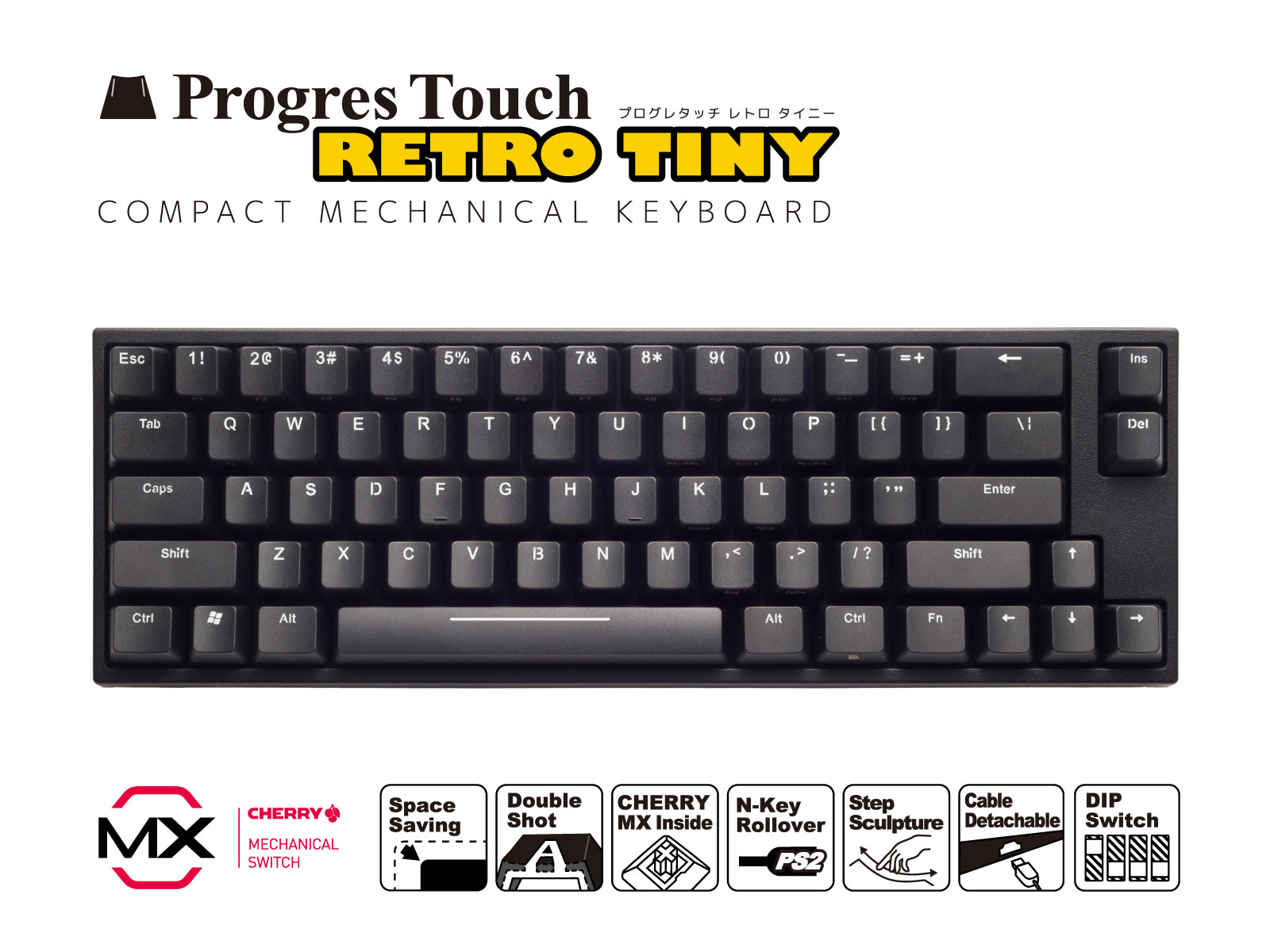 ARCHISS Progres Touch RETRO TINY US配列 黒軸