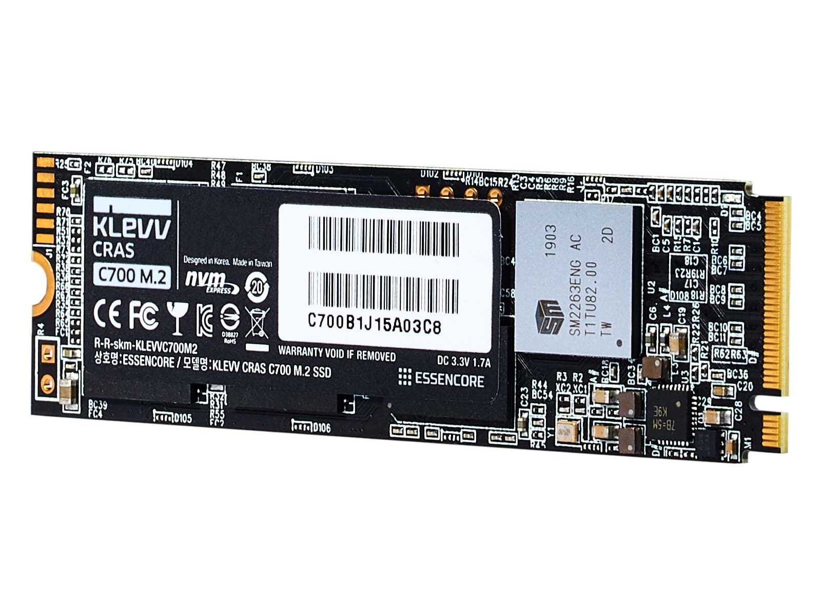 【SSD 512GB】ESSENCORE KLEVV CRAS C710 M.2