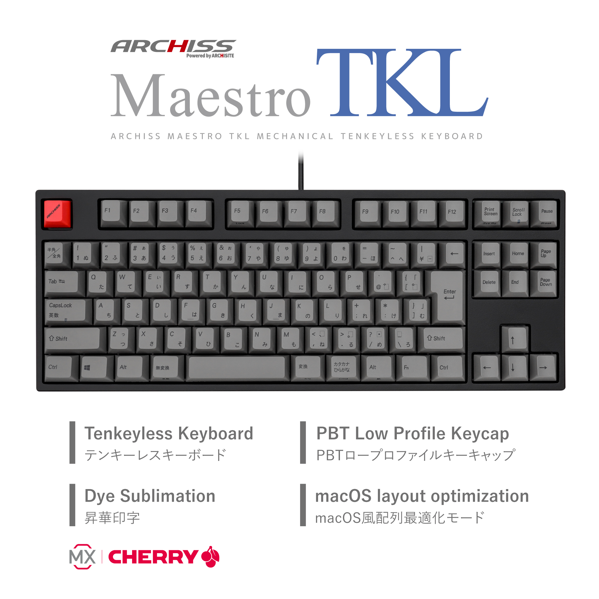 Maestro TKL（日本語配列）- ARCHISS - 株式会社アーキサイト
