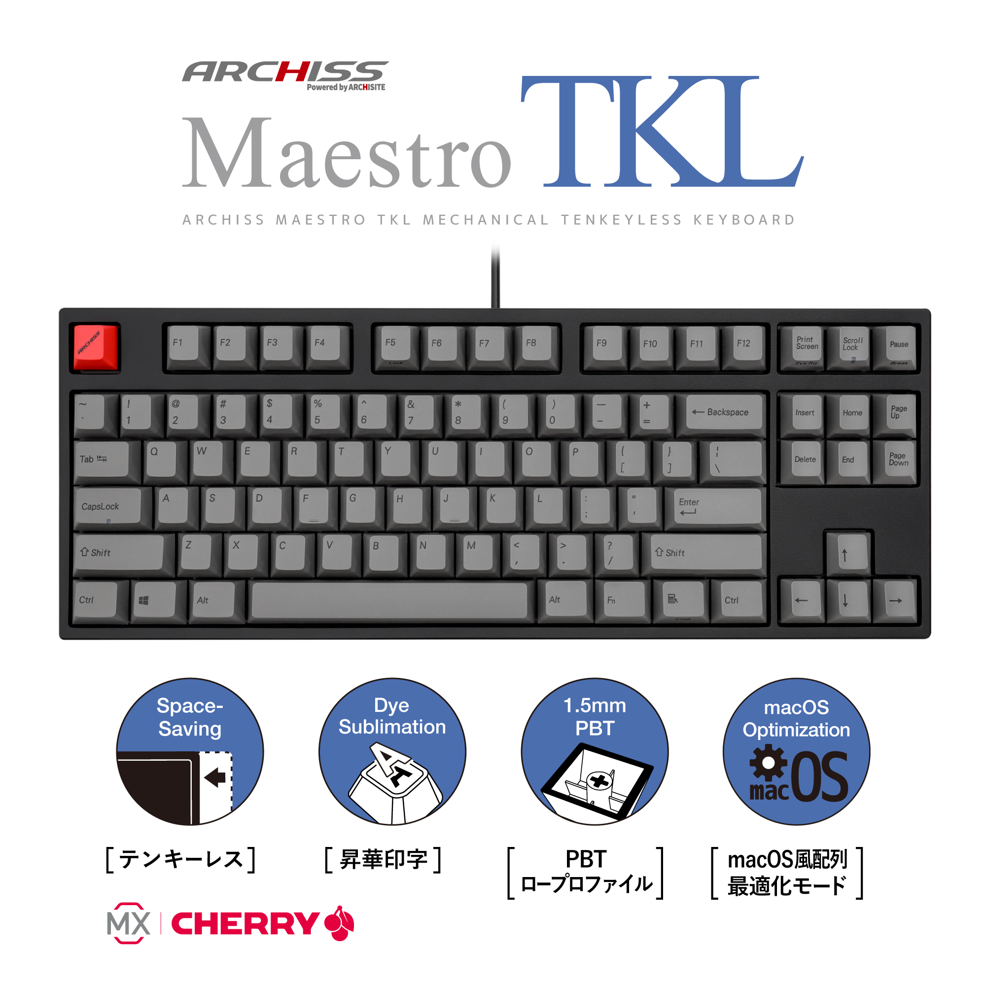 Maestro TKL メカニカルテンキーレスキーボード 英語配列