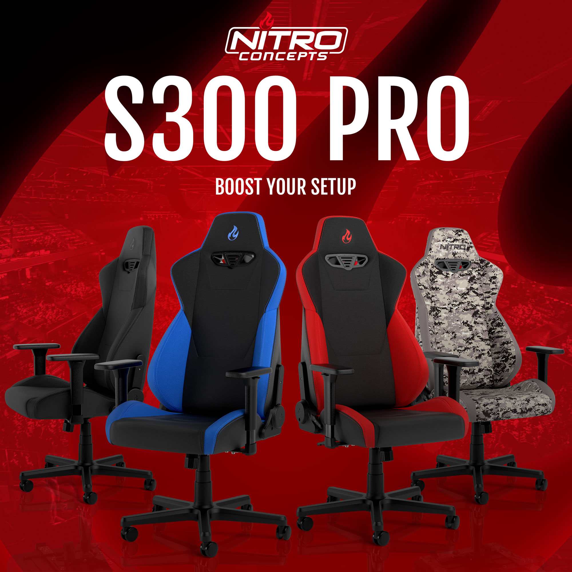 Nitro Concepts S300 PRO - ゲーミングチェア - 株式会社アーキサイト
