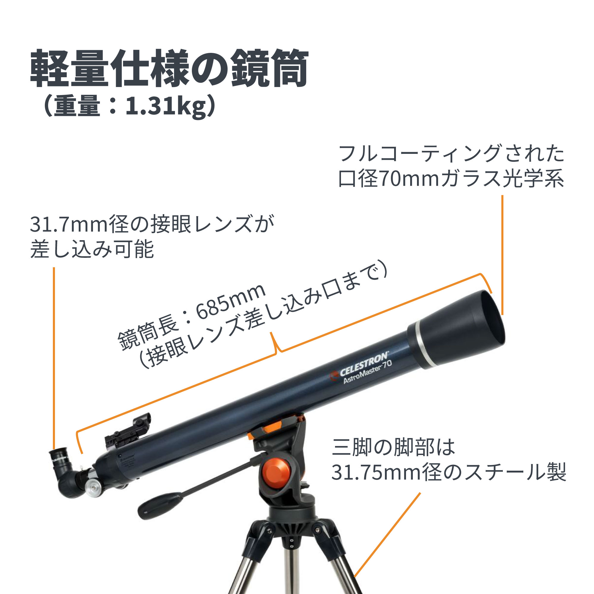 AstroMaster 70AZ - CELESTRON - 国内正規代理店 - 株式会社アーキサイト